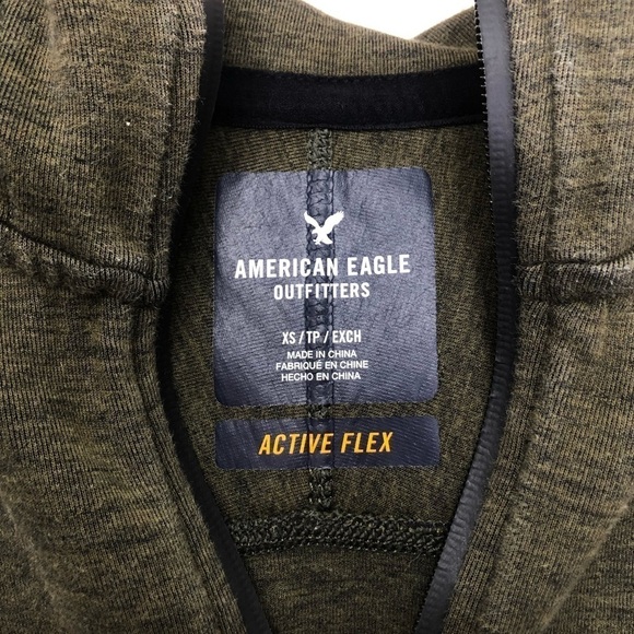 Mens American Eagle Active Flex Green Zip Hoodie - Picture 5 of 5